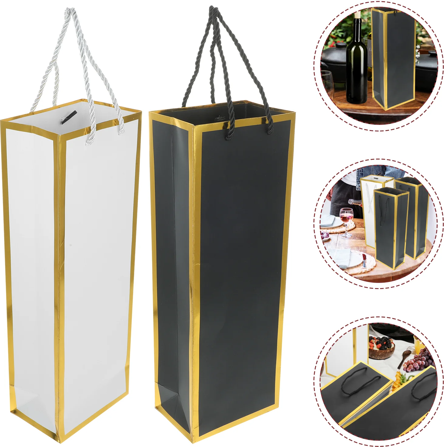 

Packaging Bag Gift Carrier Packing Bags Red Bottle Holder Handle Champagne