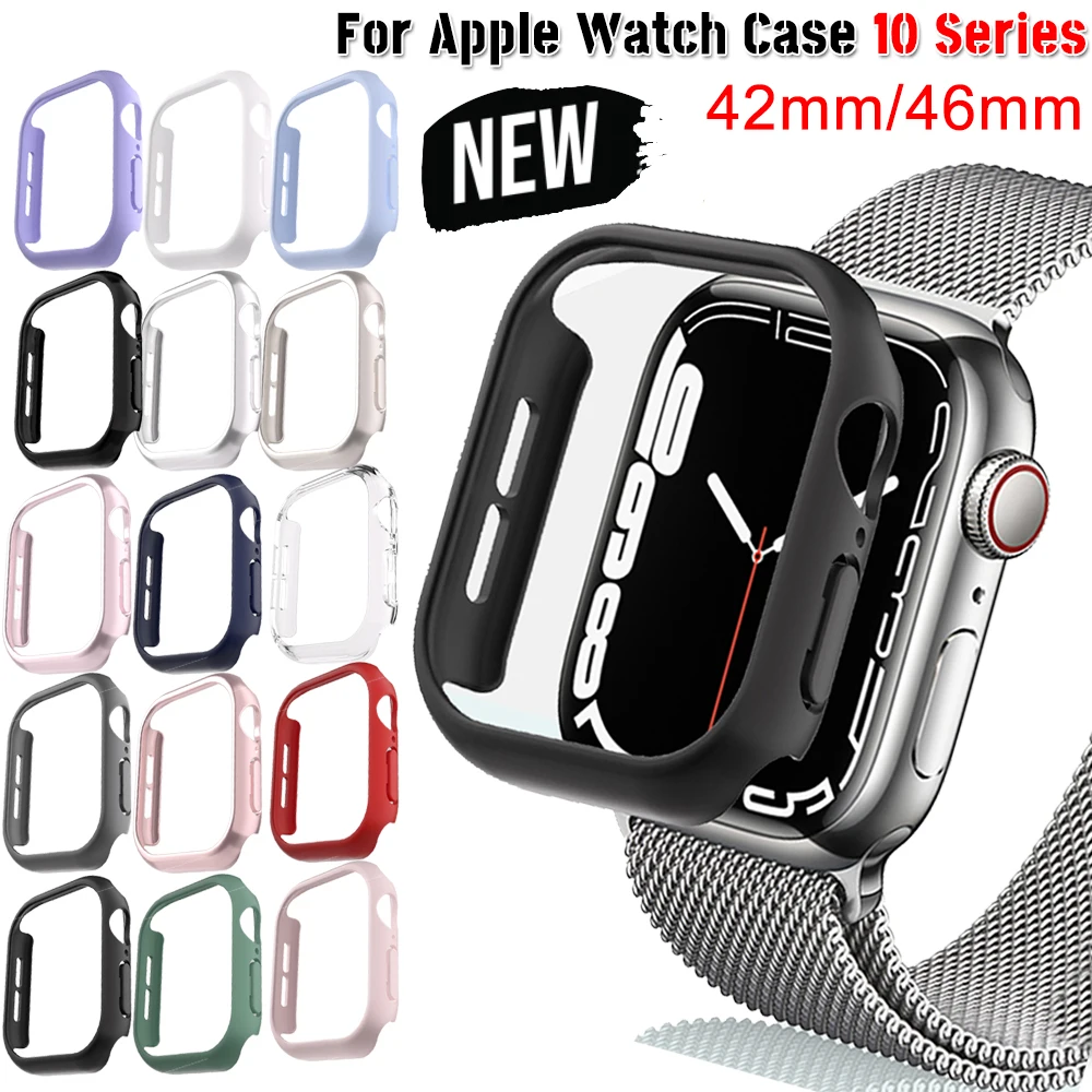 Фото Чехол для Apple Watch series 10 42 мм 46 мм, Матовый Жесткий Бампер из поликарбоната, защита экрана, аксессуары для iWatch series 10 42/46 мм №1