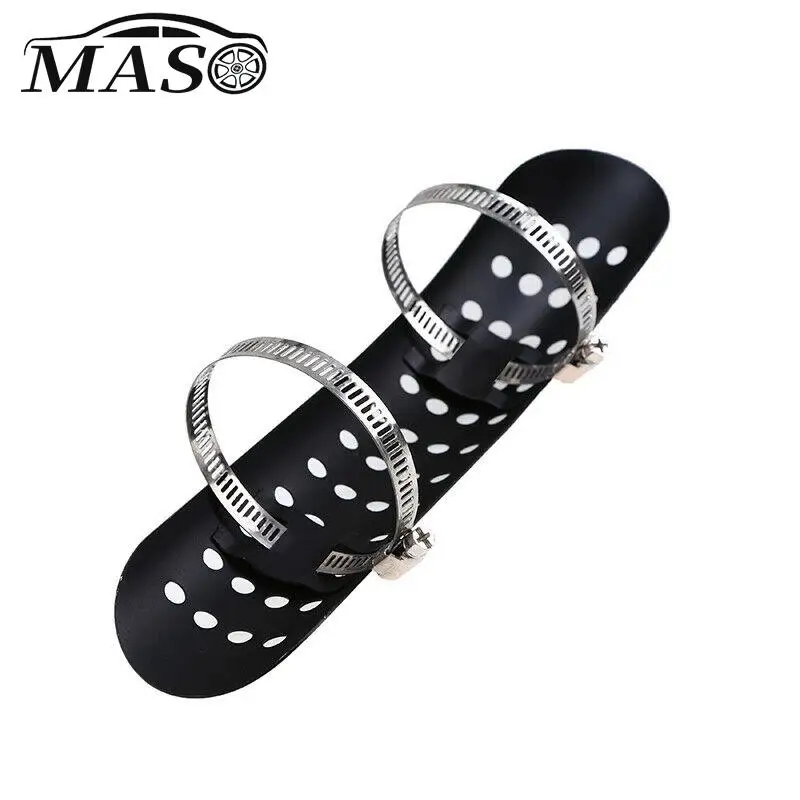 

9" Black Motorcycle Exhaust Muffler Pipe Heat Shield Cover Heel Guard Universal