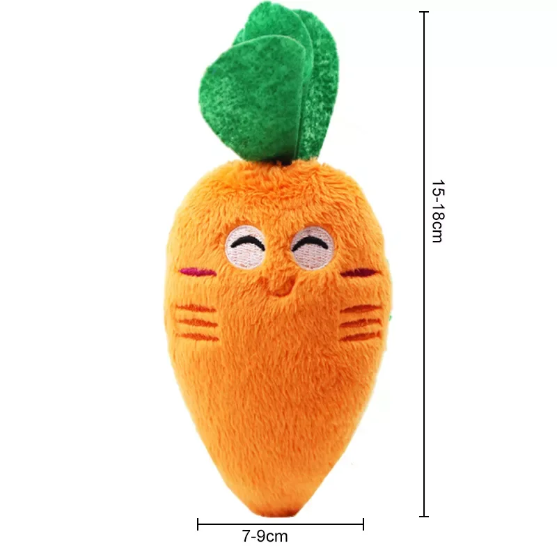 

pawstrip 1pc Plush Dog Toys Squeaky Bone Ice Cream Carrot Puppy Chew Toy Interactive Cat Toys Pet Dog Sound Toys For Small Dogs