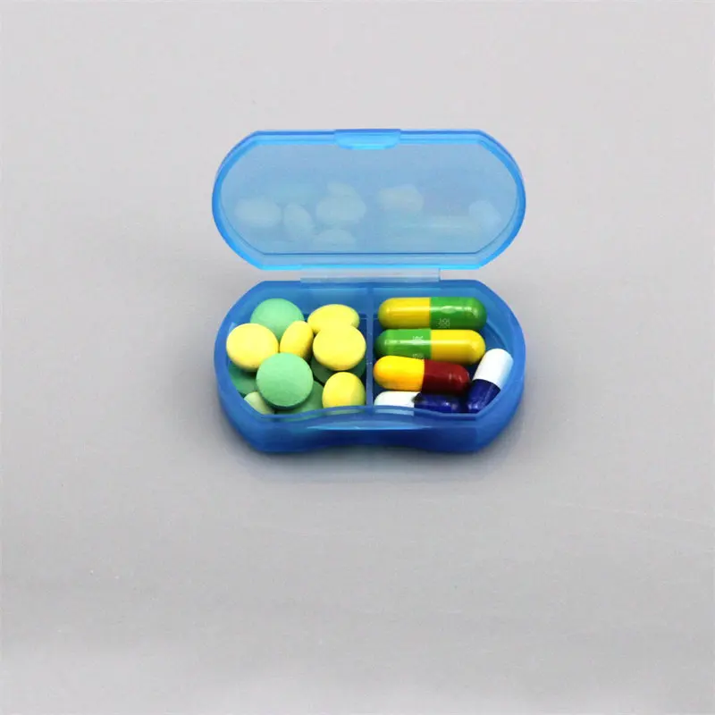 

10pcs Pill Case Subpackaging Storage Dustproof Mini Portable 2 Grid Plastic