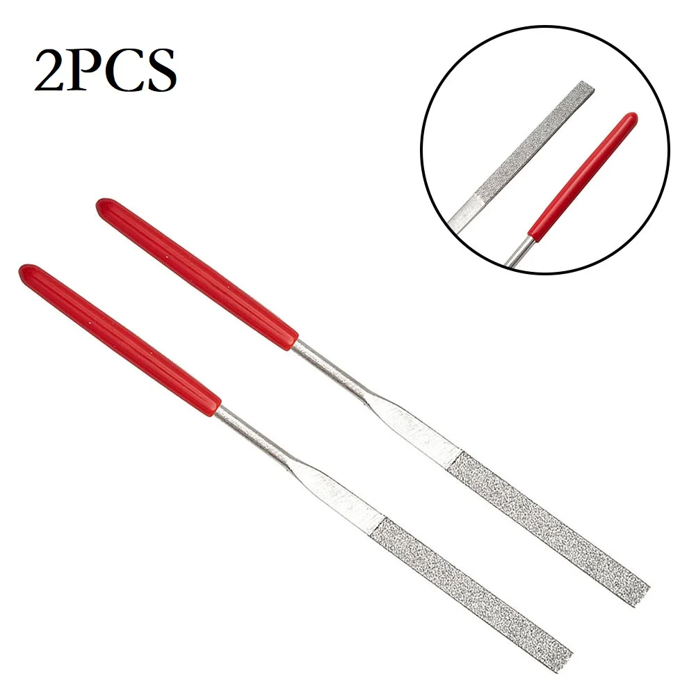 

2pcs Diamond File Set 0.12*5.51" Mini Needle File For Stone Glass Metal Carving Craft Hand Tool Needle File Set Polishing Tools