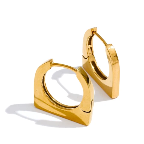 Yhpup золотые серьги-кольца из нержавеющей стали с геометрическим рисунком для всех случаев, 18-каратное PVD-покрытие, высокое качество, повседневная одежда, модные украшения