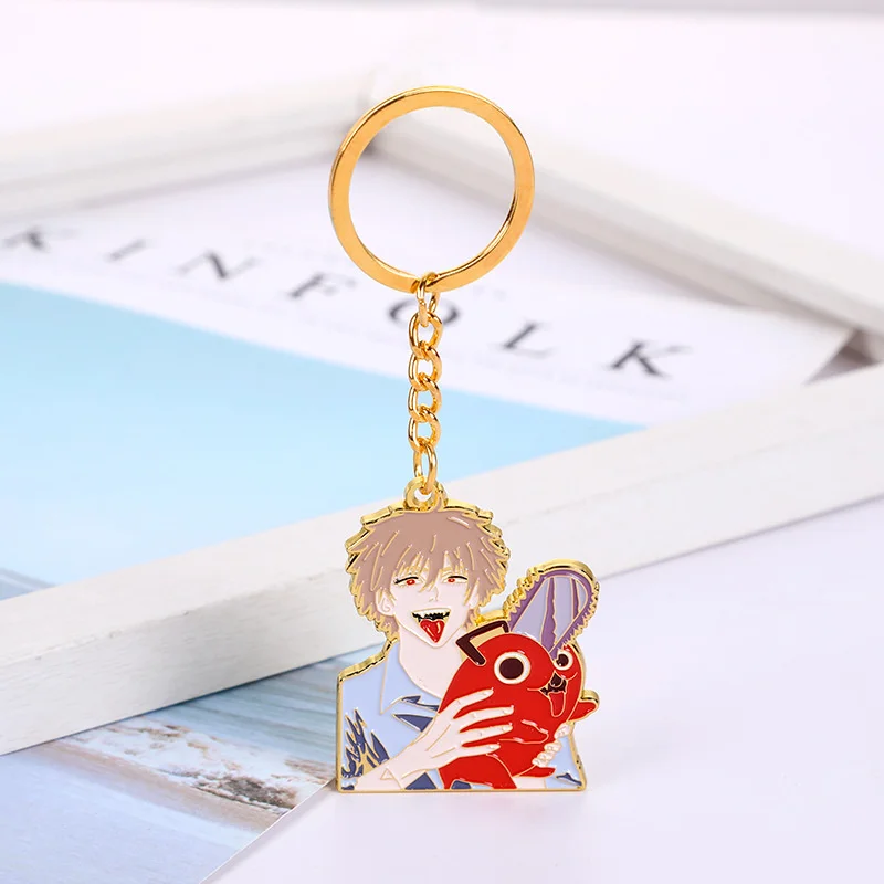 

Anime Chainsaw Man Paiva Machima Hayakawa Autumn metal key chain charm backpack decorations toys birthday gifts collectibles