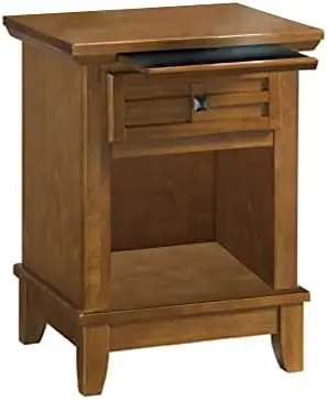 

& Crafts Cottage Oak Night Stand by , 1-drawer Electric fireplace for living room