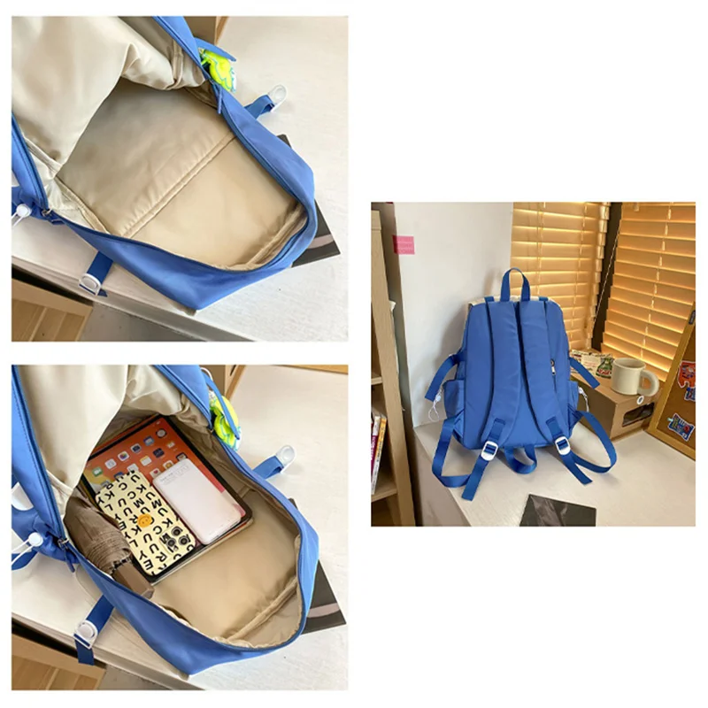 TRAVEASY Cool Cargo-style Nylon School Bags Woman New Contrast Color High School Students Female Bookbags Preppy Backpacks Lady