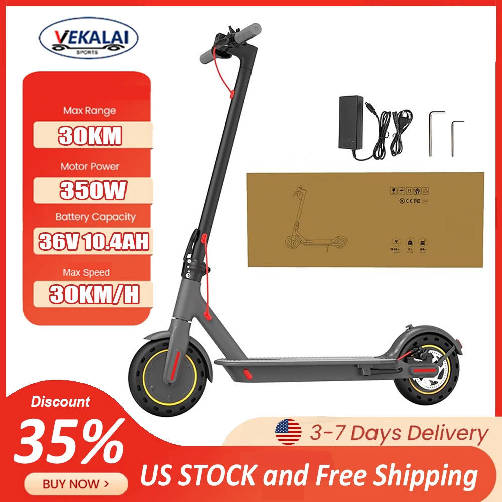 

350W Electric Scooter 36V 10.4Ah Max Speed 30km/h 8.5 inch Tire Adults Waterproof Folding Electric Kick Scooter with APP Control