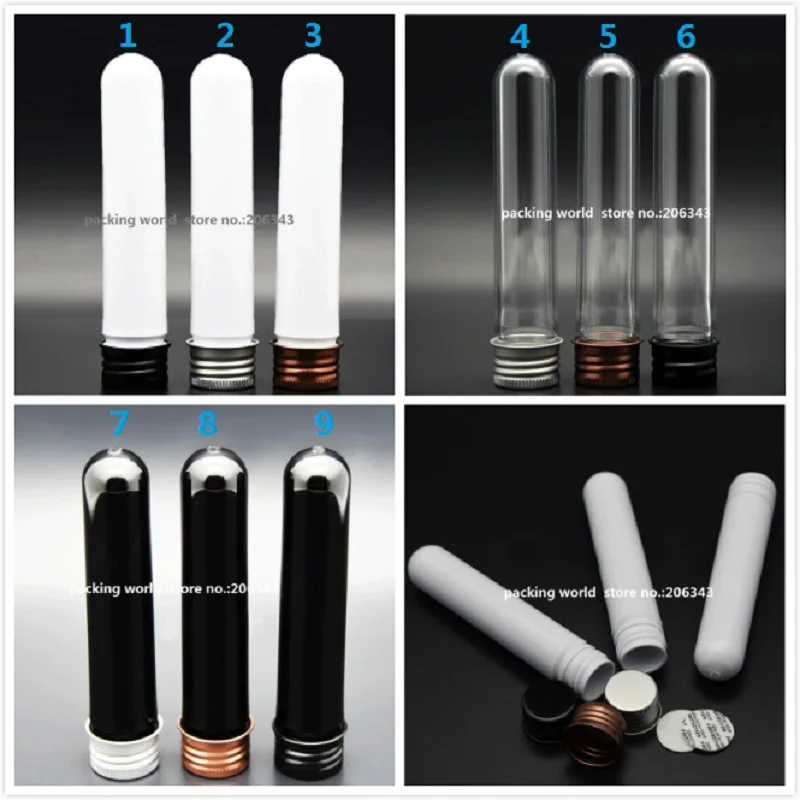

40ML clear/white/black plastic PET tube aluminum lid mask cream serum testing sample gel lotion emulsion toner plastic bottle