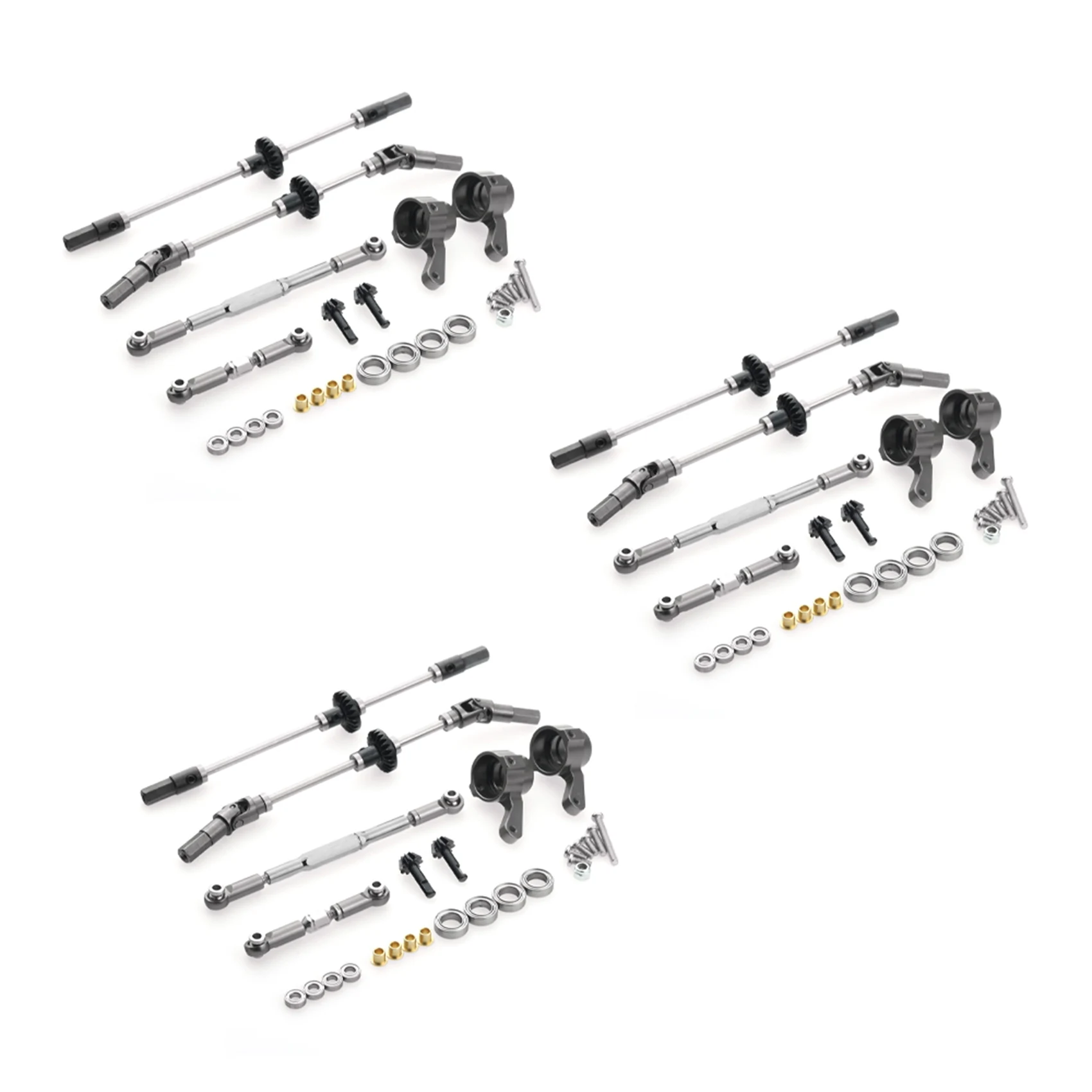 

3X Upgrade Steel Gear Bridge Axle Gear Steering Cup Kit For MN D90 D91 MN99 MN99S 1/12 RC Car Spare Parts,F+R