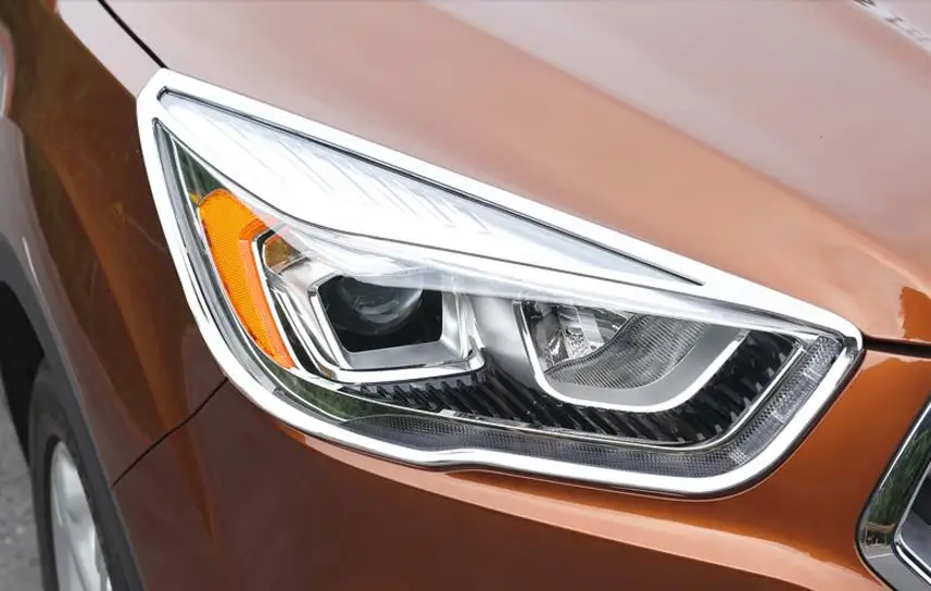 

2 Pcs ABS Chrome Car Front Fog Light Lamp Cover Trims For Ford Kuga 2017 Car Styling Auto Accessories