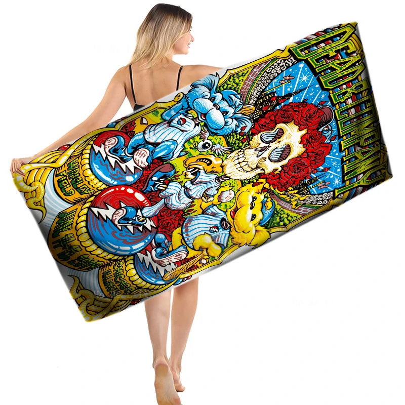 Sailing Skull Psychedelic Weed Grateful Dead Bears And Skeletons Dancing On Drums Quick Drying Towel By Ho Me Lili Fit For Yoga