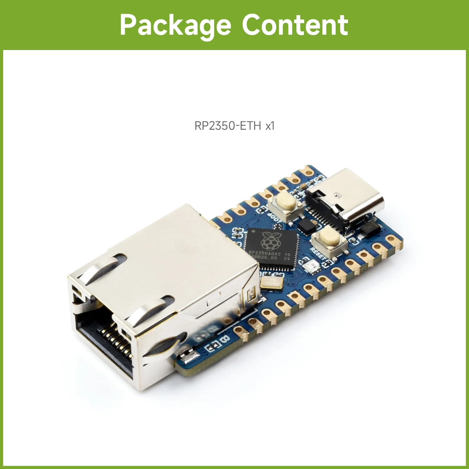 Мини-плата разработки Waveshare RP2350-ETH модуль порта Ethernet RP2350 макетная плата