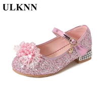 girls high heels princess shoes 2022 spring and summer new shiny rhinestone childrens dress shoes leather rubber 7 12y