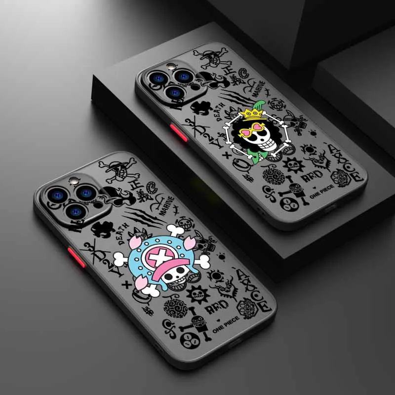 Фото Новый чехол для телефона O-One Pieces с логотипом в виде черепа для Oppo A6 A59 A98 A38 A58 A78 A76 A57 A17 A55 A94 A74 A54 A16K A16 Pro 5G, матовый чехол №1