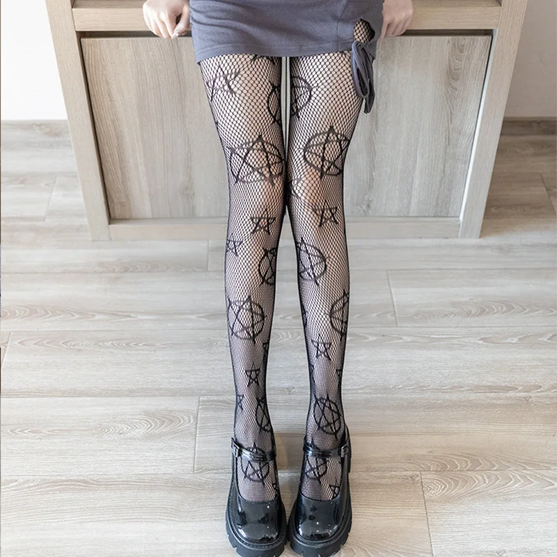 Magic Maid Pentagram Mesh Stockings Cartoon Cute Harajuku Sexy JK Tight ...