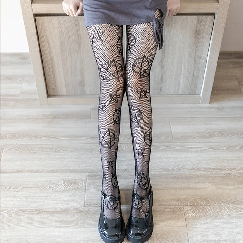

Magic Maid Pentagram Mesh Stockings Cartoon Cute Harajuku Sexy JK Tight Cosplay Costumes Accessories Lolita Girl