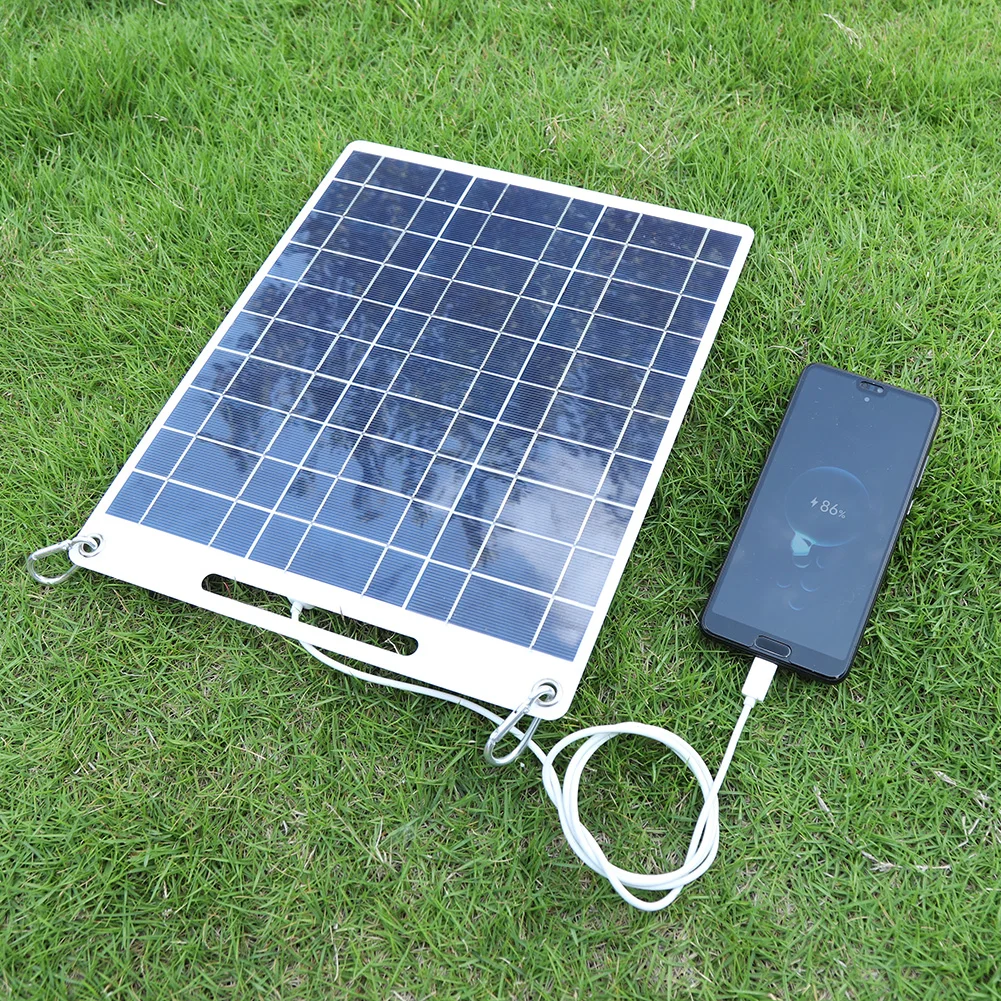 

30W Solar Panel 5V Polysilicon Dual USB Flexible Portable Outdoor Polycrystalline Silicon Solar Cells