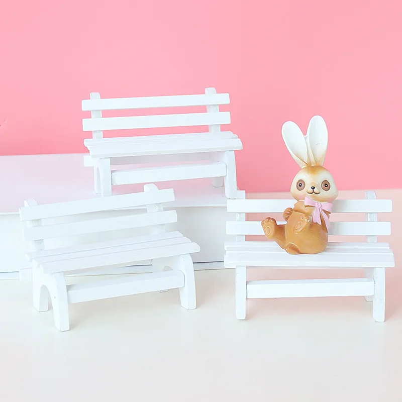 

Mini Wooden Chair Figurines Micro Landscape Decor Garden Moss Fairy Dollhouse Ornaments Home Photo Props Background Decor