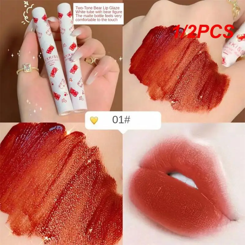 

1/2PCS Velvet Non-fading Lipstick Long Lasting Whitening Not Easy To Stain Lip Glaze Water Proof Matte Matte Air Lip Glaze