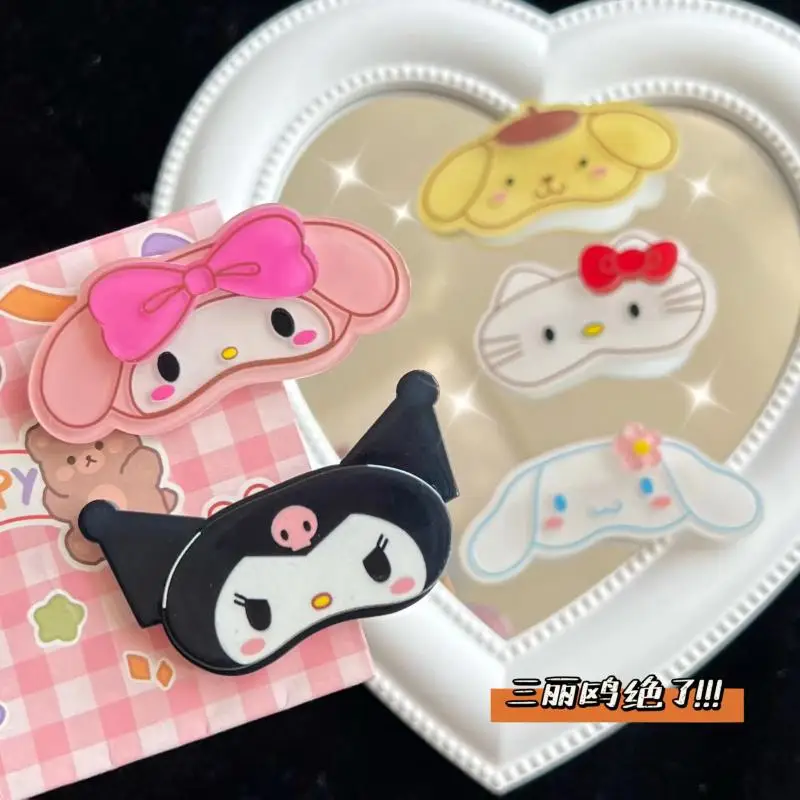 

Kawaii Sanrio, Hello Kitty Kuromi Mymelody Cinnamoroll Pom шпильки зажимы для волос Утконос чистый головной убор Ins Рождественский подарок для девочки