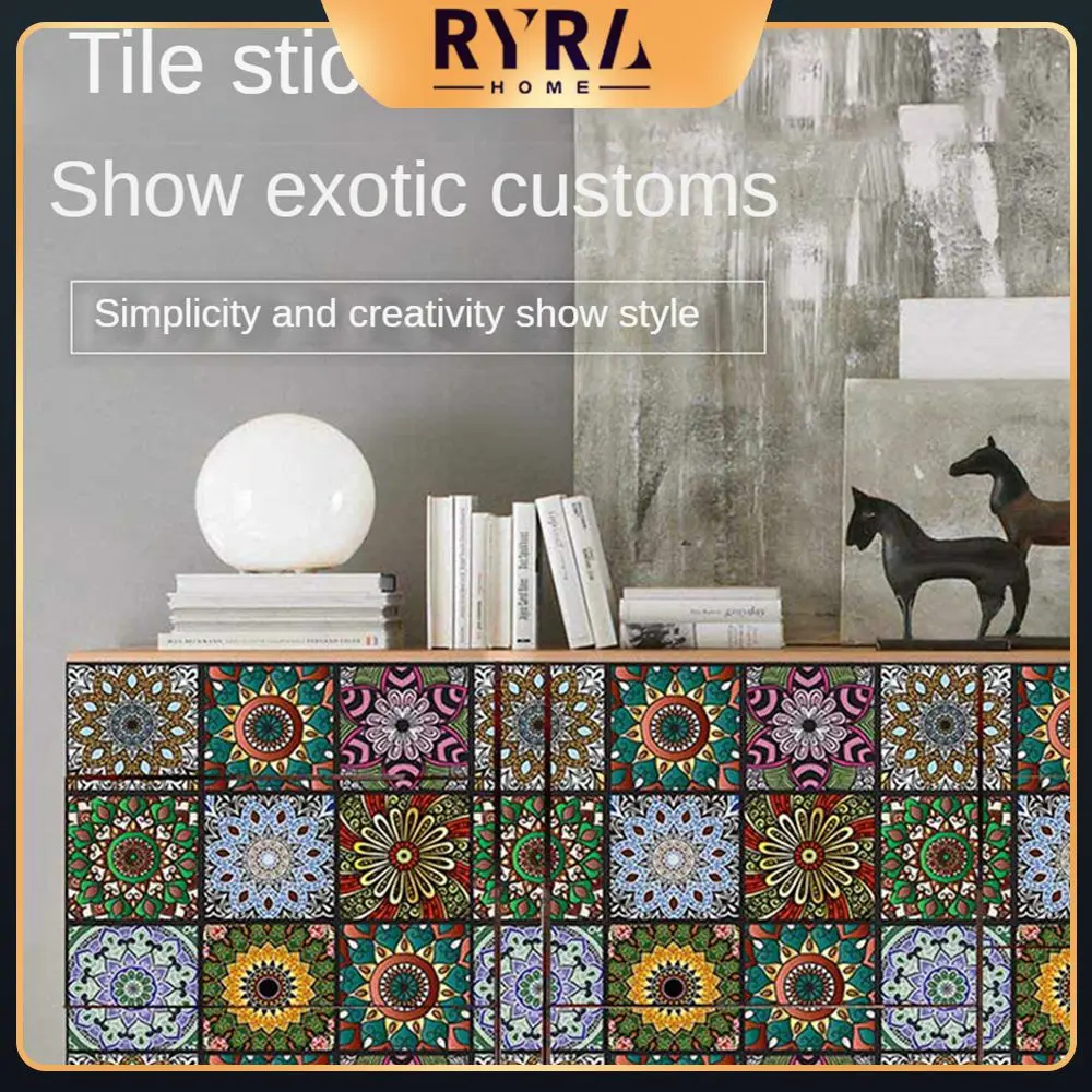 

Bathroom Waterproof Tile Wall Stickers European-style Transfer Cover Kitchen Stove Wall Decal Self-adhesive Oil-proof Sticker