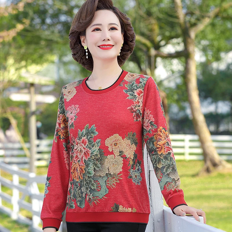 

Свитеры для женщин среднего и пожилого возраста, вязаный свитер с V-образным вырезом, пуловер, модная Базовая рубашка на весну и осень