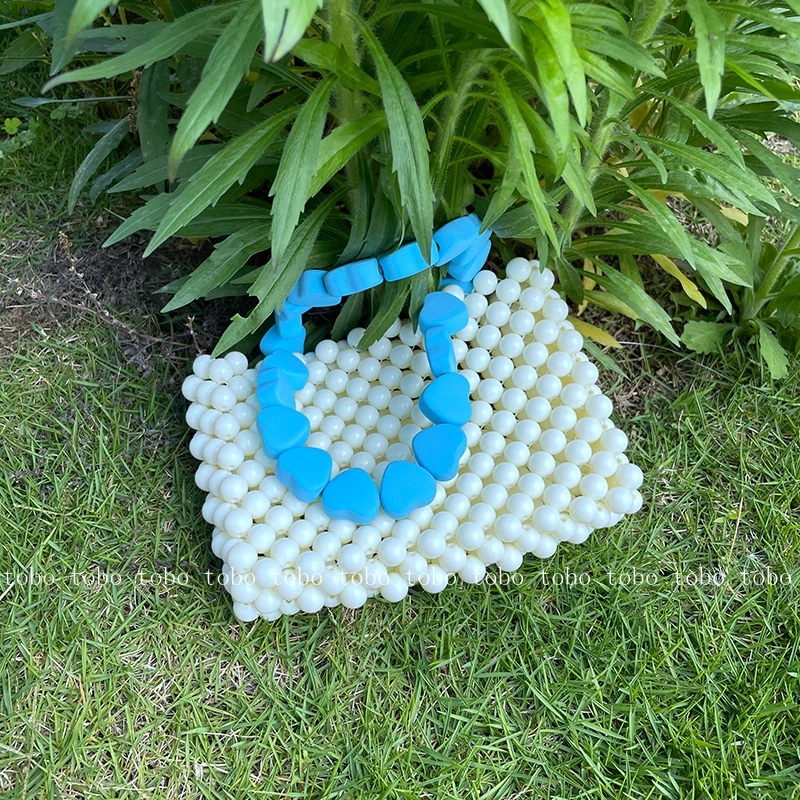 

Luxury Designer Hobo Shoulder Bag Beaded Handmade Handle Fashion Evening Clutch Bag Purse Clear Purses and Handbag Hobo Bags