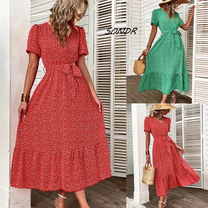 

Модное повседневное длинное летнее женское платье с принтом 2022 платья для женщин оверсайз