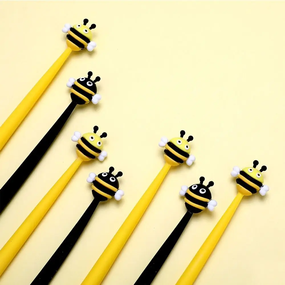 

Stationery Students Gifts for Children Silicone Black Neutral Pen Cute Bee Gel Pen School Supplies Writing Signature Pen