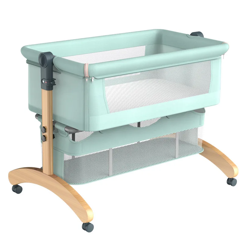 Baby Nest Bed Portable Height AdjustableBaby Cribs Kids Fodable Baby Bed Wood LegCrib Folding Queen Bed Newborn  Baby Crib Bed