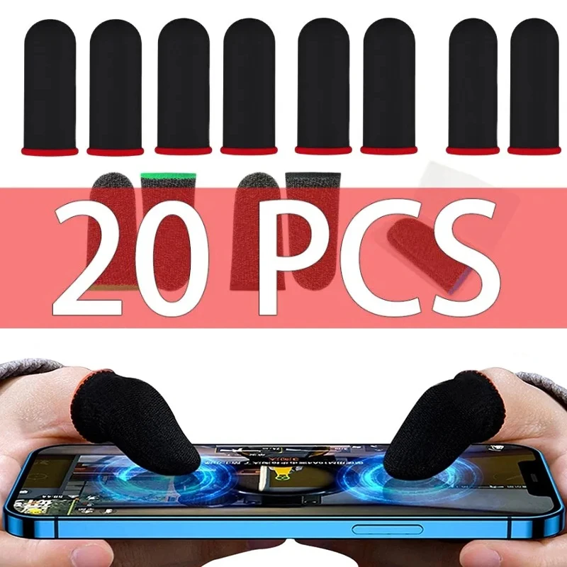 

20/40pcs Finger Cover Breathable Game Controller Fingertips Sleeve For LOL PUBG Touch Screen Luminous Phone Gaming Thumb Gloves
