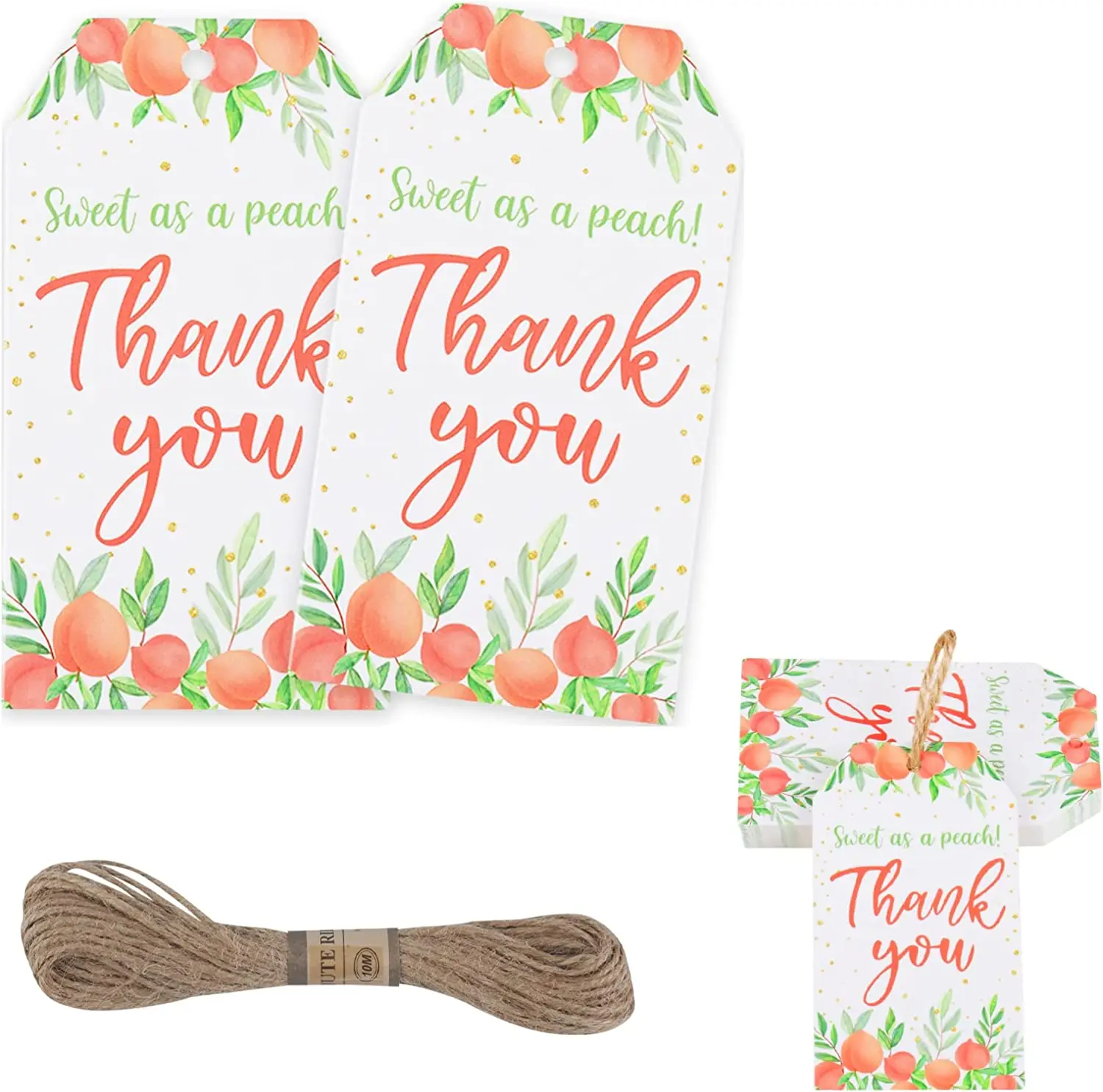 

50 шт., ярлыки в виде персика на веревке