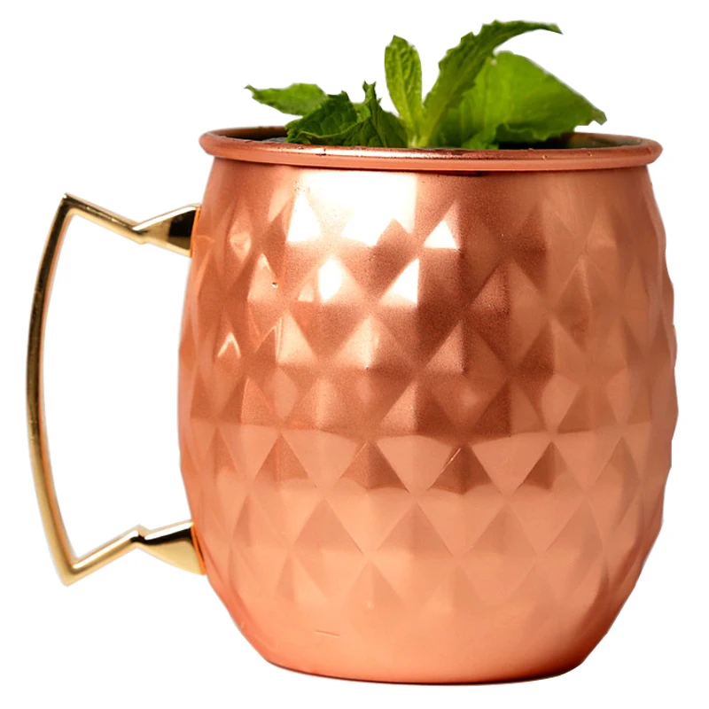 

550ml Moscow Mule Copper Mugs Metal Mug Cup Stainless Steel Beer Wine Coffee Cup Glass Drinkwares