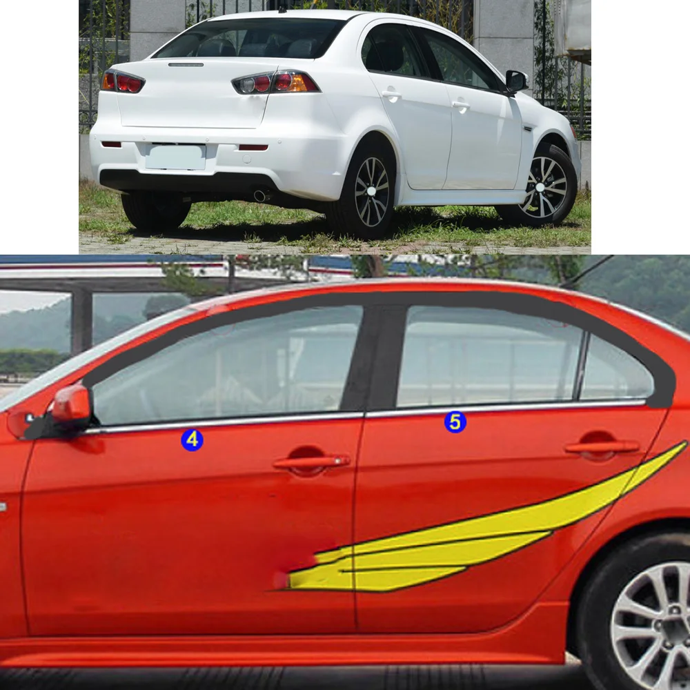 

Автомобильная наклейка из нержавеющей стали, украшение для окон, средняя полоса, отделка рамы, запчасти для Mitsubishi Lancer EX 2010-2016