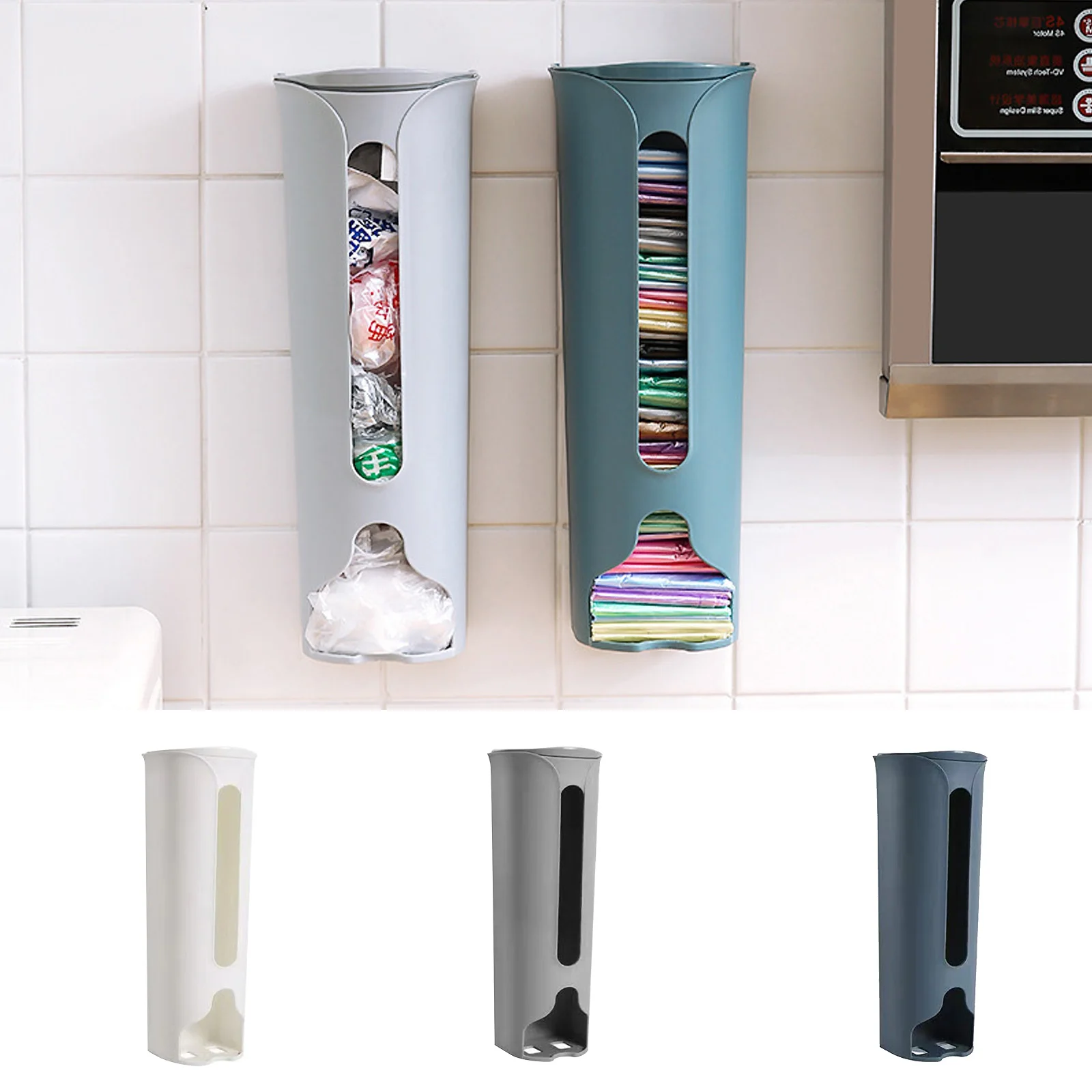 

Plastic Bag Holder Organizer Wall Hanging Garbage Bag Storage Box Kitchen Bathroom Trash Bag Bucket Dispenser Kitchen Accessory
