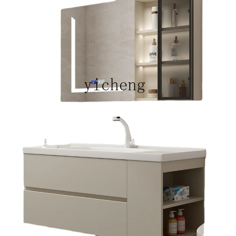 

XL Bathroom Cabinet Combination Washstand One Ceramic Basin Wash Face and Wash Hands Basin Cabinet