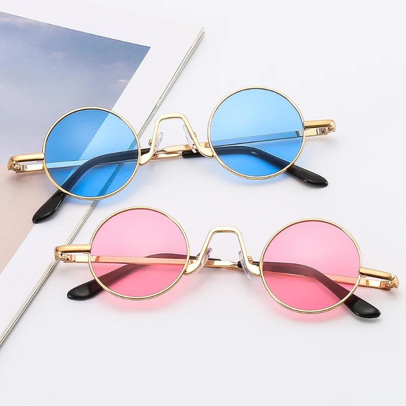 

Metal Small Frame Circular Shape Sunglasses Classic Men Vintage Sun Glasses Women Hip-hop Personality Eyewear UV400 Gafas De Sol