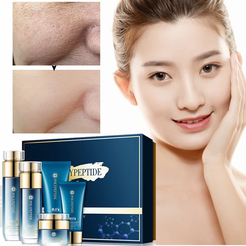 Face Lifting Five-Piece Set Whitening Moisturizing Anti Aging Smoothen Wrinkles Firm Skin Deep Nourishment Repair Mild Face Care