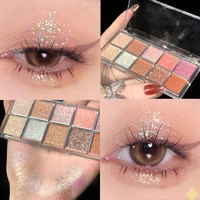 10 colors eyeshadow pearly matte earth color eyeshadow palette shiny sequins eye shadow eye pigments long lasting makeup palette