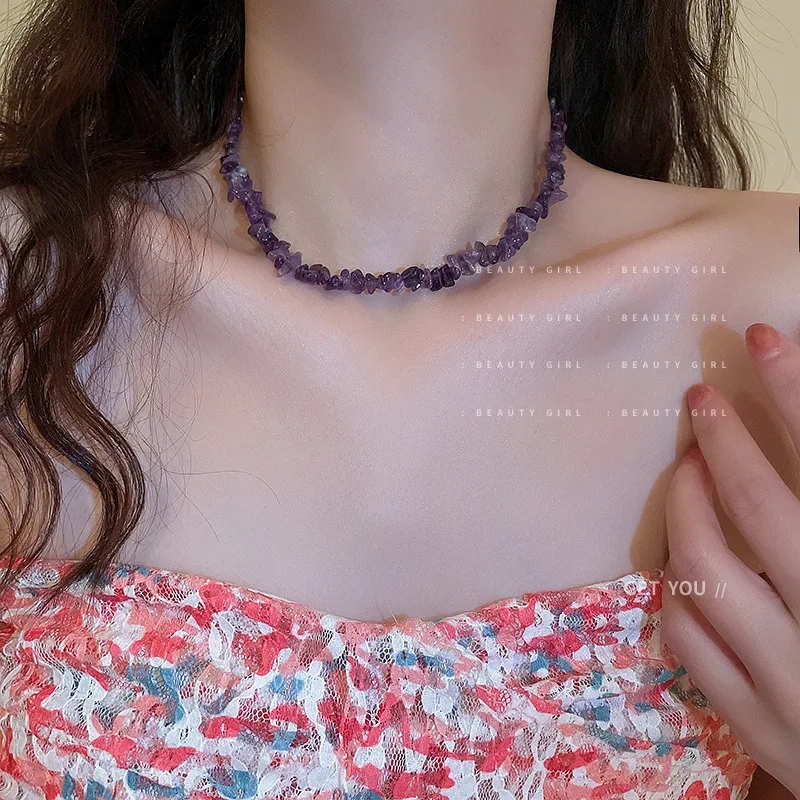 

2022 Bohemian Summer Beach Irregular Stone Beads Choker Necklace Jewelry