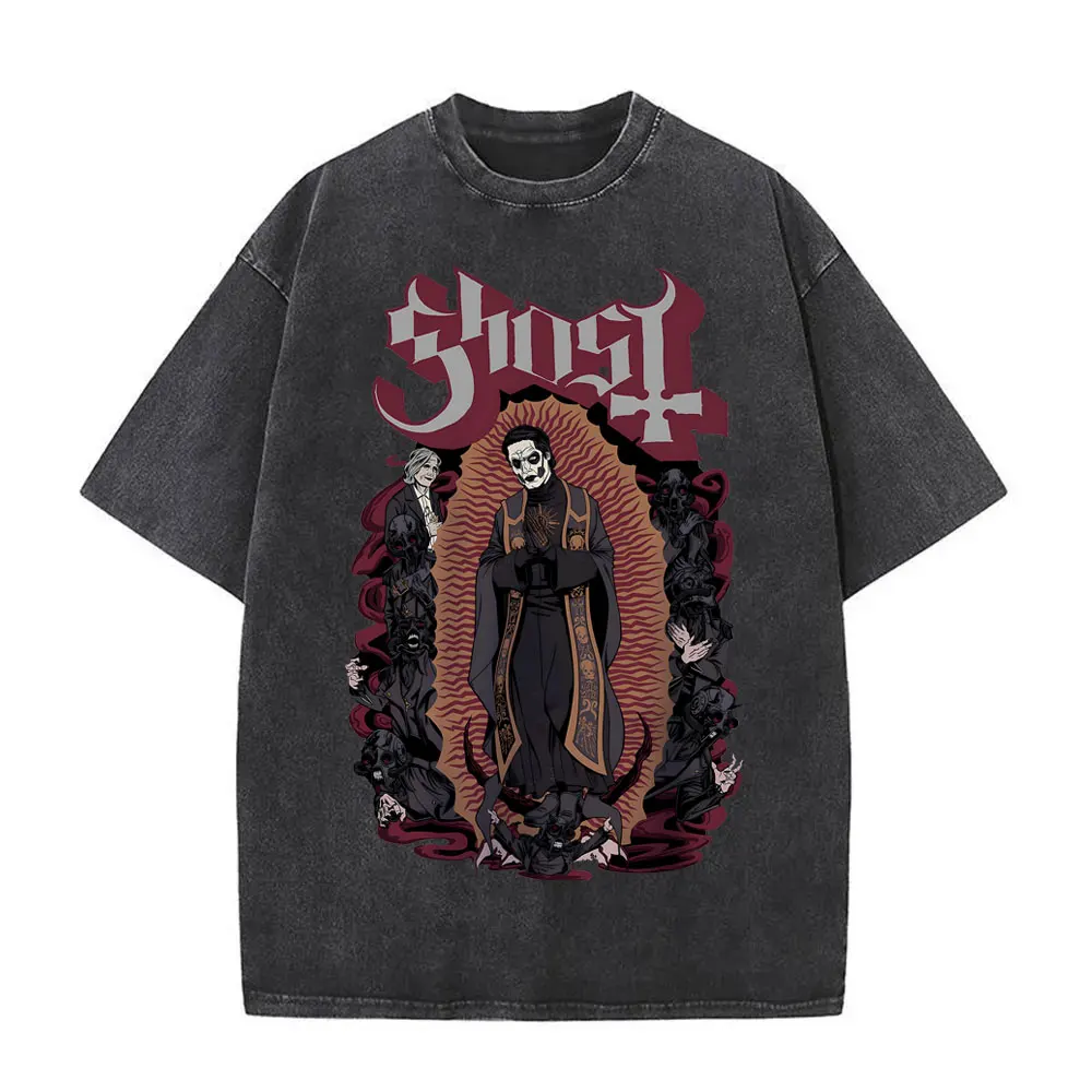 Винтажная хлопковая свободная футболка для мужчин и женщин вареная с рисунком