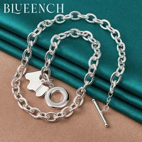 blueench 925 sterling silver lucky dog pendant ot buckle necklace for women proposal wedding party fashion jewelry