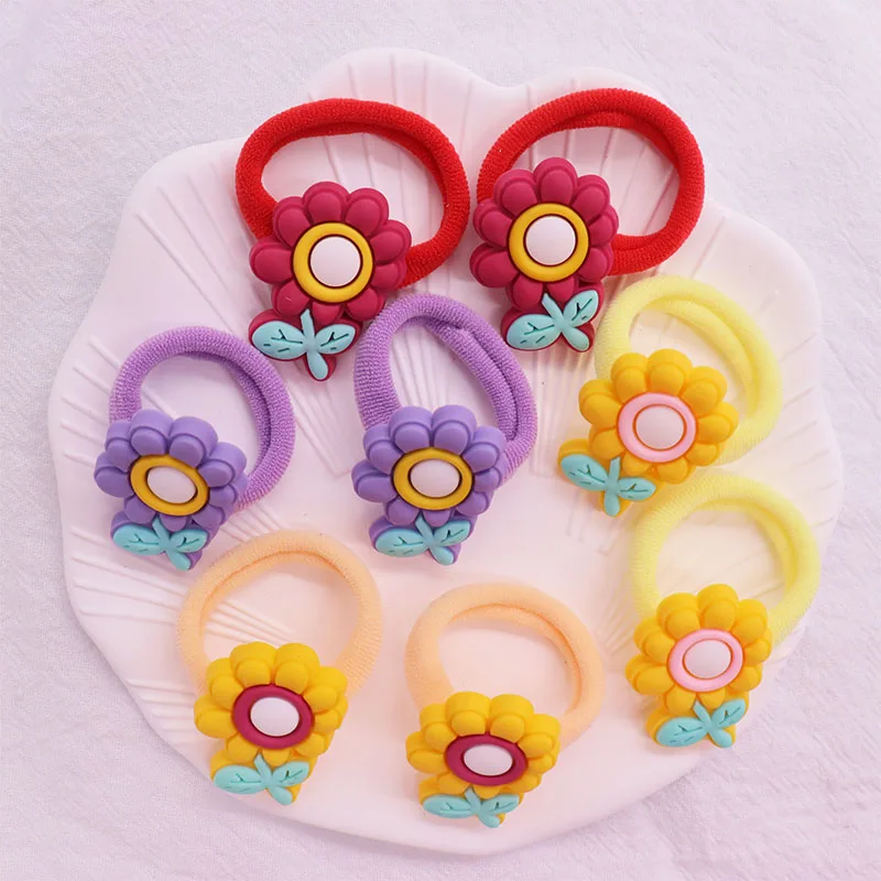 

2 шт./набор, Детские резинки для волос с цветами