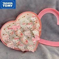 takara tomy childrens cute plastic will glow childlike hello kitty ring girl student sweet and playful fine flash decoration