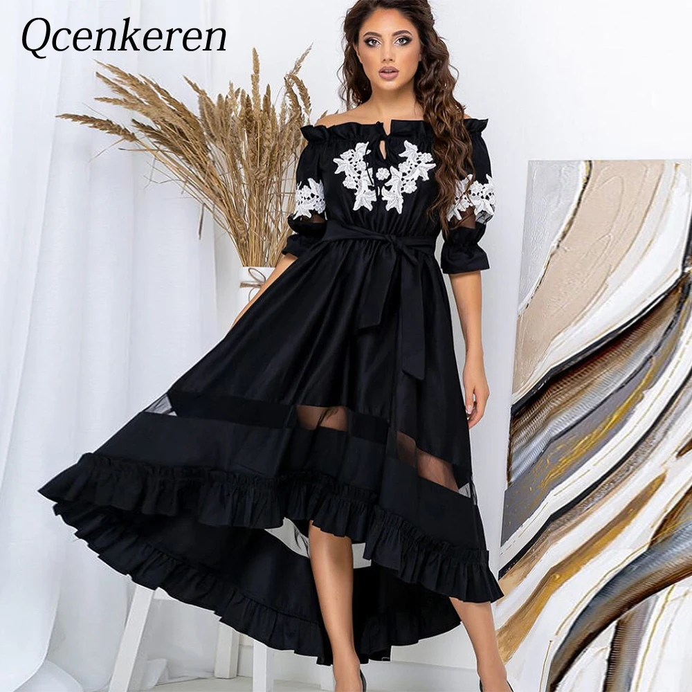 

Boat Neck Evening Formal Sheath Bespoke Occasion A-line Party Dresses Knee-Length Gowns Women Robes de Soirée 2022