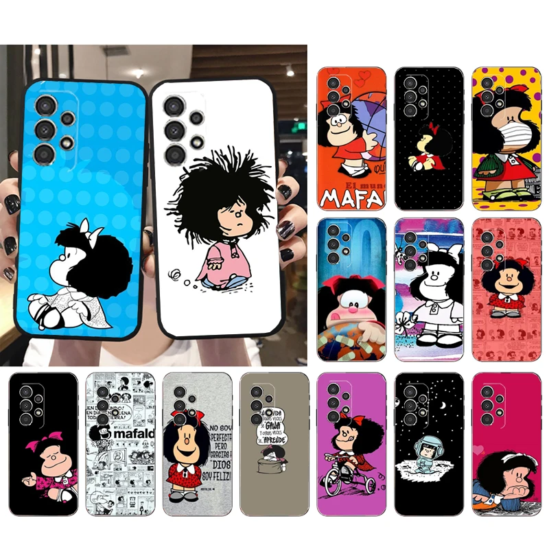 

Mafalda Phone Case for Samsung Galaxy A73 A13 A22 A32 A71 A33 A52 A53 A72 A73 A51 A31 A23 A34 A54 A52 A53S Funda