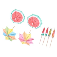 50pcs cocktail umbrella sticks decorative toothpicks fruit cupcake dessert buffet cocktail parasols drinks picks