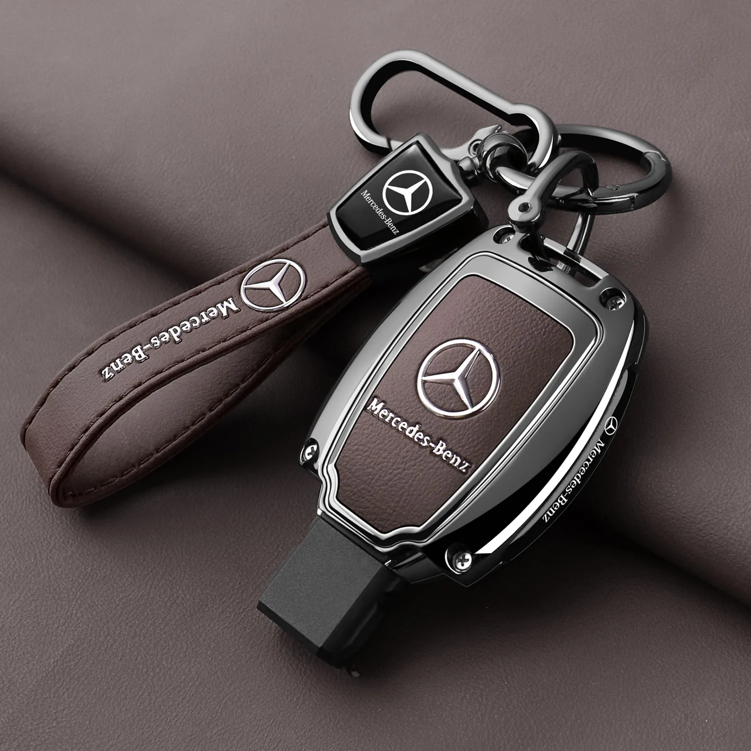 

Автомобильный чехол для ключей из цинкового сплава, металлический чехол для ключей для Mercedes Benz A B C E G S V Class GLB GLC GLE GLK Vito Sprinter AMG SLK Viano ML