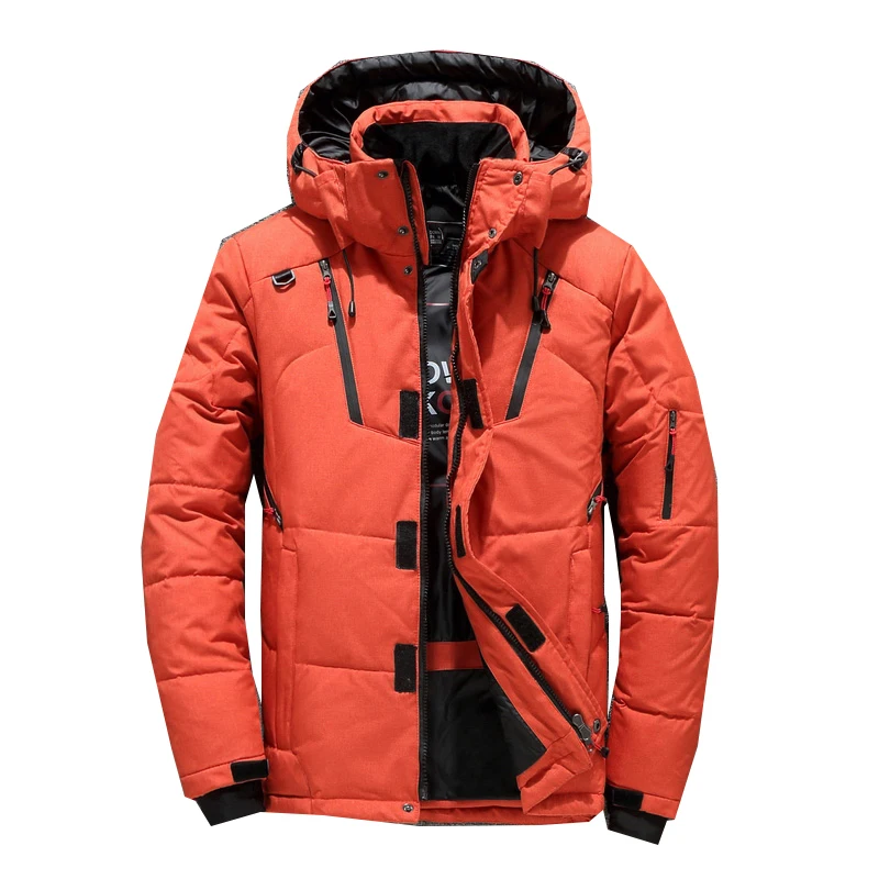 White Duck Mens Coat Thick Down Jacket Snow Parkas Male Warm Hooded Windproof Winter Down Jacket Outerwear Mens Windbreakers