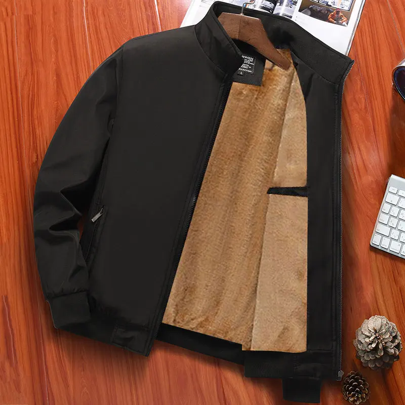 

Мужская теплая куртка на флисовой подкладке, с воротником-стойкой